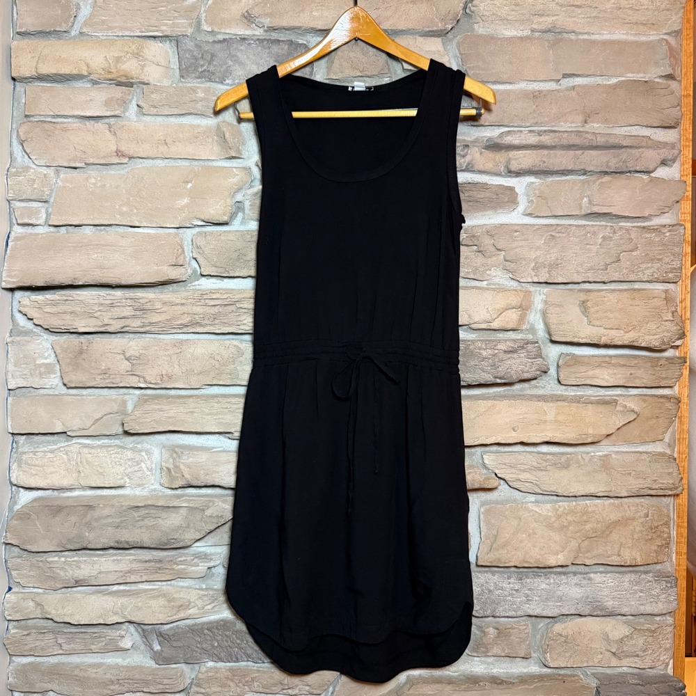 Splendid Black Sleeveless Drawstring Waist Mini Dress Women's Small